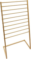 Scarf Display Stand, 10 Tier Metal Scarf Holder Organizer, Freestanding Scarf Rack, for Hanging Towels, Scarves, Clothes, Shawls, Blankets, Bandana, for Commercial Clothing Retail Store (Gold)