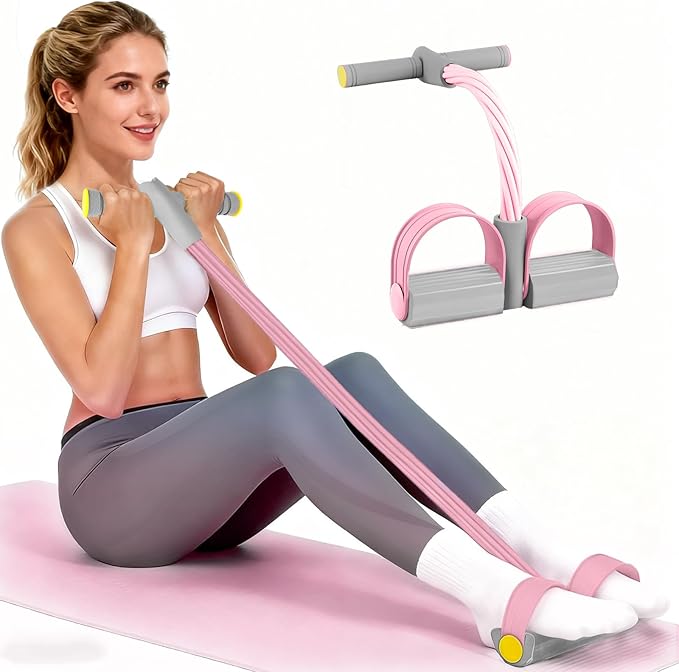 Pedal Resistance Bands with Handles, Durable 6-Tubes Multifunction Pedal Resistance Band, Natural Rubber Foot Pedal Resistance Bands, Fitness Resistance Bands for Abdomen, Waist, Arm, Leg