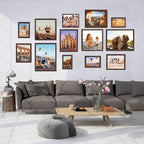 5x5 Picture Frames Brown Woodgrain,Made of Real Glass for 5x5 Rustic Natural Wood Frames Set of 3,Poster/Art Frames,Wall Tabletop Display Gallery Family Memorial Pic Frame Gift