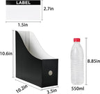 Limitliho 24 Pack Black Cardboard Magazine Holder, Sturdy Book Bins for Classroom Library, 10.6'' ×10.2'' ×3.5'' Inch Vertical File Folder Box