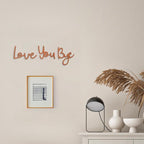 Dripykiaa LOVE YOU BYE Wood Sign Home Decor Boho Decor 31.5” Wood Grain Wall Decor Express Love and Warm for Your Family Lovers Wall Art Gift Hallway Entryway Door For Home - Brown