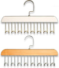 Belt Hanger 4Pcs Belt Hanger with 32 Hooks Bra Hangers for Closet,Space-Saving Wooden Closet Hanger Organizer for Ties, Scarves, Bras,Tank, Tops (2Wood Color 2White)