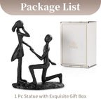 Sziqiqi Anniversary Wedding Gifts for Couple: 6th Anniversary Iron Gift for Her Him Husband Wife - 1 Year Wedding Gifts for Engagement Christmas Valentines Birthday - Couple Sculptures for Home Decor