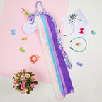 Basumee Unicorn Hair Bow Holder for Girls Wall Hanging Decor and Baby Hair Clip Hanger Organizer, Cyan Lavender