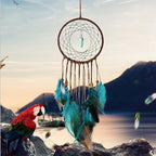 MEXIDAWN 3 Pack DIY Feather Dream Catcher Kits Turquoise Wall Hanging Boho Decor Handmade Dream Catcher for Adults
