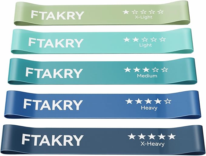 Resistance Bands for Working Out, Exercise Bands with 5 Resistance Levels, Natural Latex Resistance Bands Designed for Home Fitness, Strength Training and Flexibility Exercises