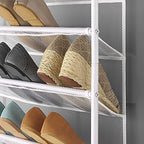 Whitmor 36 Pair Over The Door Shoe Organizer, 12 Tier Hanging Shoe Organizer, Heavy Duty Metal & Mesh Shoe Holder, Hanging Shoe Rack for Closet Organizer & Storage, 69"L x 21.7"W x 7.5"H, White