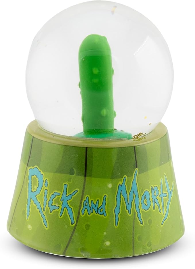 Rick and Morty Pickle Rick Multicolored Light-Up Mini Snow Globe with Glitter | 3 Inches Tall