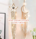 Dream Catchers, Star Moon Dream Catcher with Lights- Macrame Dreamcatcher Bedroom Wall Decor, Girls Room Decor Teenager, Dream Catcher for Girls Boys Adults Mom, Dream Catchers Boho Bedroom Decoration