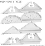 Ekena Millwork 38"W x 10-1/2"H x 2"P Elliptical 4 Spoke Architectural Grade PVC Pediment