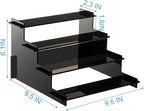 HENABLE 4 Tier Black Acrylic Display Risers, Perfume Organizer Stand, Cupcake Stand Holder, Shelf Risers for Display Stands for Funko POP Figure, Dessert Shelves for Party, Decoration