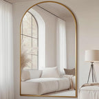Prywot Full Length Mirror, Oversized 81"x41" Arched-Top Floor Mirror, Free Standing Mirrors, Modern Full Body Mirrors with Aluminum Alloy Frame for Bedroom,Living Room, Gold