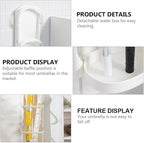 BESPORTBLE Wall-Mounted Umbrella Stand Rack with Drip Tray Space-Saving Storage Organizer for Home Office Entryway Sturdy White Hanging Umbrella Holder for Restaurants and Families