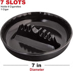 Ash Tray For Cigarettes & Cigar (Pack of 4) 7" Colored Round Plastic Melamine Tabletop Ashtrays - For Indoor/Outdoor, Patio, Restaurant Style