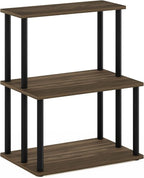Furinno Turn-N-Tube 3-Tier Toolless Kitchen Storage Shelf, Columbia Walnut/Black