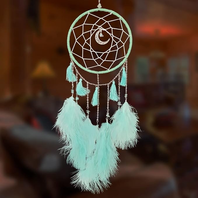 Dream Catchers Green Dream Catcher Wall Decor for Bedroom Kids Girls Boys Birthday Gift Handmade Feather Hanging Ornament