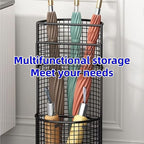 Umbrella Stand, Metal Umbrella Storage Rack, Umbrella Bucket with Drain Tray, Hollow Drain Rack for Entrance, Balcony, Shopping Mall(White)
