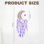 PATIKIL Crystal Life of Tree Dream Catchers, 28 Inch Feather Handmade Moon Dream Catchers with Gemstone Agate Stone Wall Hangings Decor for Home Wedding Bedroom Living Room, Purple White