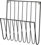 Black Wall Mounted Magazine Rack And File Holder – A Sturdy Iron Organizer For Mail, Letters, Folders, And Papers – Decorative For Home Office Or Study Room