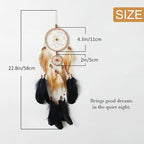 Pretty Jolly Indian Small Camel Brown Dream Catchers Wall Decor Handmade Feathers Native Mini Dreamcatchers Home Decoration Ornament for Bedroom Birthday Party-2 Rings