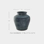 Signature Design by Ashley Meadie Traditional Indoor Terra Cotta Tabletop Vase with Wide Mouth, Blue