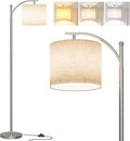 SUNMORY Arc Floor Lamp, Modern Floor Lamp with 9W 3 Color Temperatures Bulb, Metal Standing Lamps with Adjustable Hanging Lampshade, Tall Floor Lamps for Living Room, Bedroom, Office
