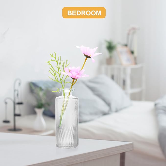 Brajttt Glass Bud Vases in Bulk, Bud Vase Set of 25,Small Vases for Mini Flower Vase Set, Cute Vintage Glass Vases Set for Flower,Wedding,Home,Centerpiece Table Decorations