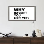 Positive Saying Hanging Wall Sign with Family Quote Why Haven't You Eet Yet Gray Frame Wooden Plaque Birthday Housewarming Gift for Office Cafe Bar Farmhouse Porch Cottage Wall Decor 12x22in