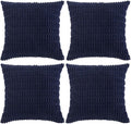 Fancy Homi 4 Packs Decorative Throw Pillow Covers for Living Room Couch Bed, Modern Farmhouse Boho Home Décor Accent Cushion Case, 20" x 20", Navy Blue
