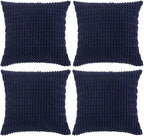 Fancy Homi 4 Packs Decorative Throw Pillow Covers for Living Room Couch Bed, Modern Farmhouse Boho Home Décor Accent Cushion Case, 20" x 20", Navy Blue