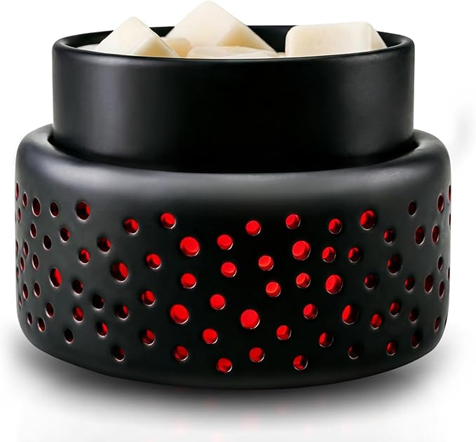 VICTORIA AROMA Cearmic Wax Melt Warmer - 7 Colors Changing LED Light Candle Wax Warmer for Scented Wax, Electric Fragrance Wax Melter for Home, Office, Bedroom Decor, and Gifts