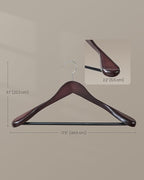 SONGMICS Extra Wide Wooden Suit Hangers, Set of 10 Clothes Hangers, Swivel Hooks, Non-Slip Bars, for Outfits, Suits, Coats, Shirts, Dresses, Mahogany UCRW050MZ01