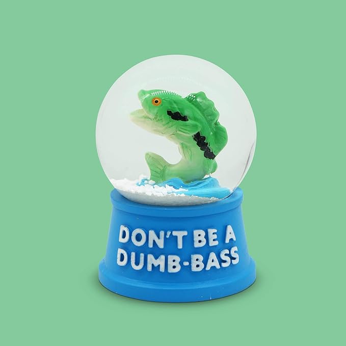 Funny Novelty Snow Globe – Quirky Mini Desk Gift for Office, Home, or Holiday – Unique Collectible Gag Gift for Friends and Coworkers - Don't Be a Dumb-bass