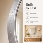 USHOWER Silver Oval Arch Bathroom Mirrors for Over Sink, 30x40 Inch Bathroom Vanity Mirror for Bathroom, Bedroom, Vanity, Entryway, Aluminium Frame, Anti-Rust, Modern Wall Decor