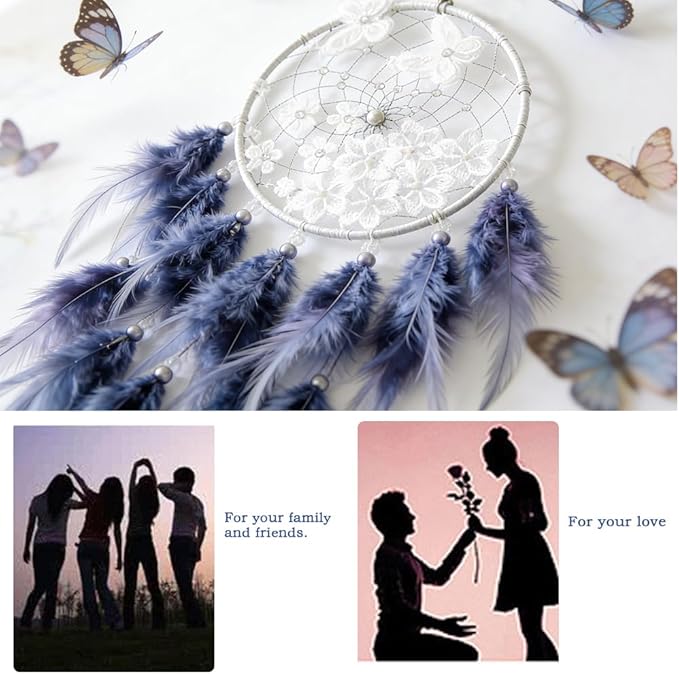 Handmade Feather Dream Catchers, Feather Dream Catchers for Wall Decor, Hanging Dreamcatcher for Girls Bedroom, Great Gift for Girls Women