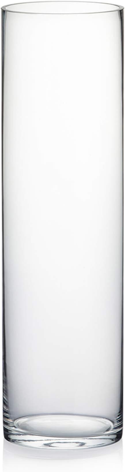 WGV Cylinder Vase, Diameter 5", Height 18", Clear Glass Floral Planter Container, Tall Centerpiece Arrangement for Wedding Party Event Home Office Decor, 1 Piece