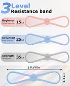 3 PCS Figure 8 Resistance Bands for Women, 15 Lbs & 25 Lbs & 35 Lbs Keep Resistance Band for Arm with Non-Slip Handles