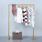 Industrial Pipe Clothing Rack 59in,Clothes Racks for Hanging Clothes,Heavy Duty Display Garment Rack