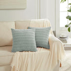 Fancy Homi 4 Packs Decorative Throw Pillow Covers for Living Room Couch Bed, Modern Farmhouse Boho Home Décor Accent Cushion Case, 24" x 24", Grey Blue