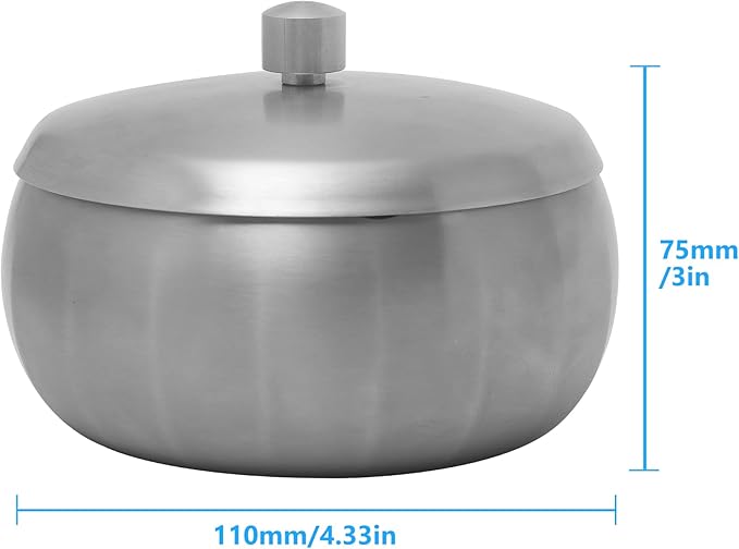 JSVER Stainless Steel Cigar Ashtray with Lids for Home Office Decoration, Outdoor Patio, Balcony (Silver)