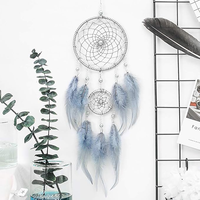 DIY Dream Catcher Making Kit, Macrame Dream Catcher Craft Supplies for Kids Bedroom Wall Decor Nursery Baby Room Hanging Wedding Ornaments Party Handmade Gift (Grey)