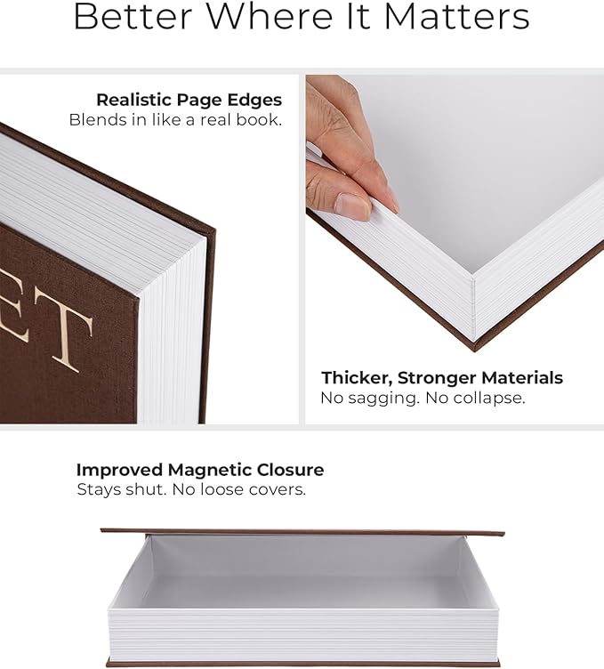 Decorative Books for Home Decor - Stackable Faux Book Box for Coffee Table Styling & Hidden Storage - Neutral Linen Fake Books as Display Riser for Shelf & Entryway (Set of 2, Van Gogh Art)
