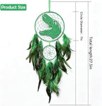Handmade Dream Catcher, Animal Design Feather Dream Catchers Wall Decoration, Art Craft Feather Wall Decor for Home, Gift for Girls Kids Women (Green)