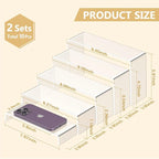 10 Pcs Large Acrylic Display Risers (7" L~9" L), Sturdy Rectangular Dessert Stands, Perfume Shelf Organizer, Clear Riser Stands, Display Shelves for Cupcake, Perfume, Figure, Collection, Decoration.