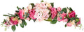 LIFKOME Wedding Arch Flowers Rustic Artificial Rose Flower Swag Door Wreath for Lintel Home Wall Decor 28X6X3 Inches Pink Green Leaves