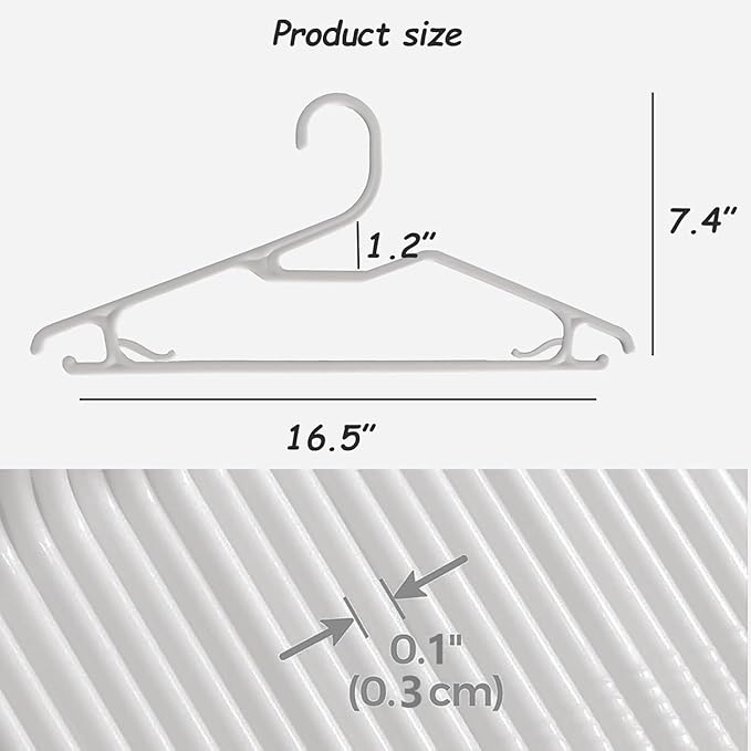Clothes Hangers 16.5", Blouse Hanger with Z-Shape Opening, Short Neck Hangers for Closet, Coat Hanger for Adults Suit, Hoodies, Shirts, Jacket, Plastic Shirt Hangar for Men Grey, 20 Pack