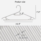 Clothes Hangers 16.5", Blouse Hanger with Z-Shape Opening, Short Neck Hangers for Closet, Coat Hanger for Adults Suit, Hoodies, Shirts, Jacket, Plastic Shirt Hangar for Men Grey, 20 Pack