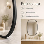 USHOWER Black Oval Arch Bathroom Mirrors for Over Sink, 20x30 Inch Bathroom Vanity Mirror for Bathroom, Bedroom, Vanity, Entryway, Aluminium Frame, Anti-Rust, Modern Wall Decor