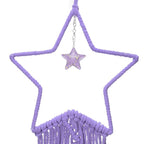 MECCANIXITY Macrame Dream Catchers, Purple Handmade Star Design Woven Cotton Dream Catcher Wall Hanging for Home Bedroom Decoration Ornament Craft Gift