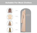 Garment Bags for Hanging Clothes, 45'' Suit Bag Cover for Storage and Travel, Dress Bags for Gowns Long, 2 Pack (Grey)